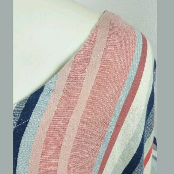 Susina 2X Summer Breeze Stripe V Neck Ruffle - Picture 8 of 8